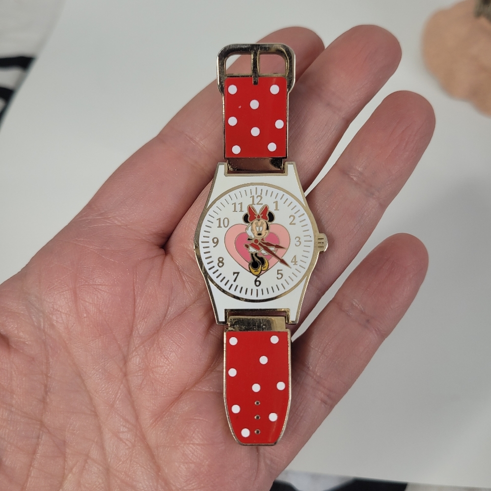 Disney red Mini Mouse watch brooch